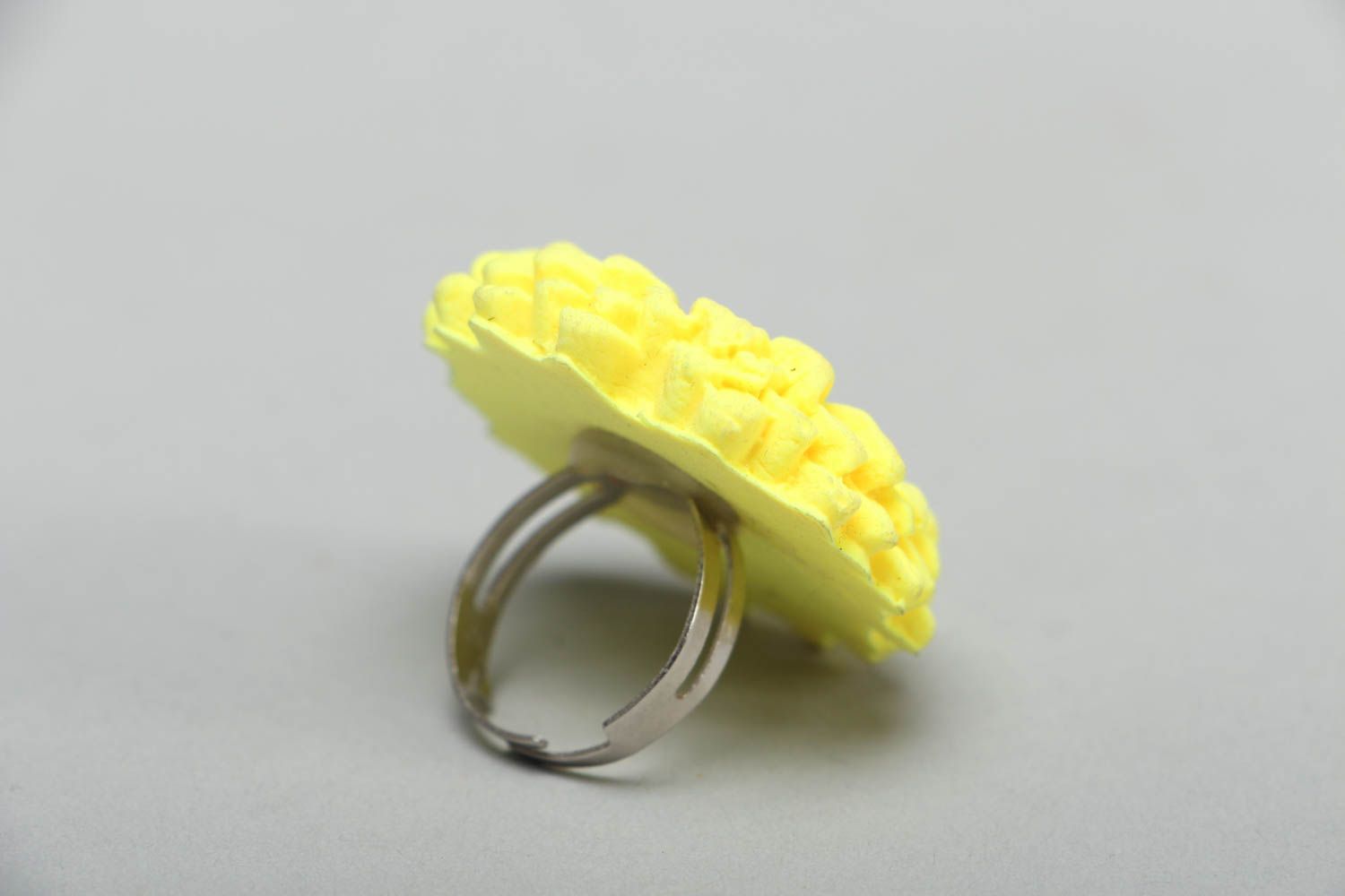Polymer clay ring in the shape of sunflower photo 2