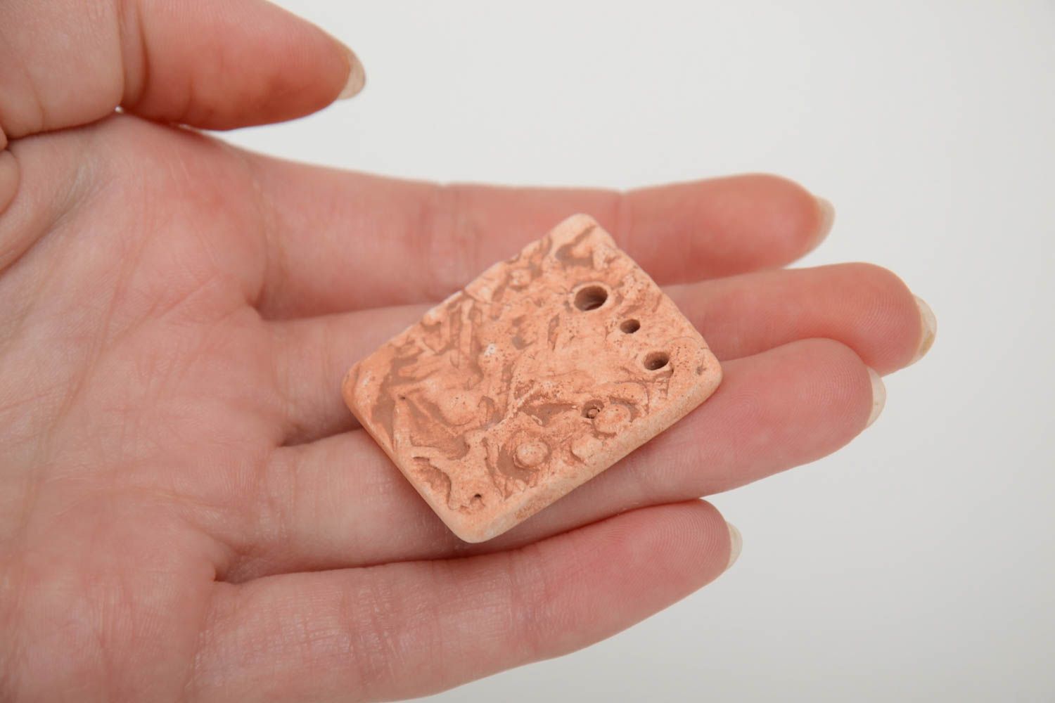 Beautiful handmade DIY clay pendant craft blank for jewelry making photo 5