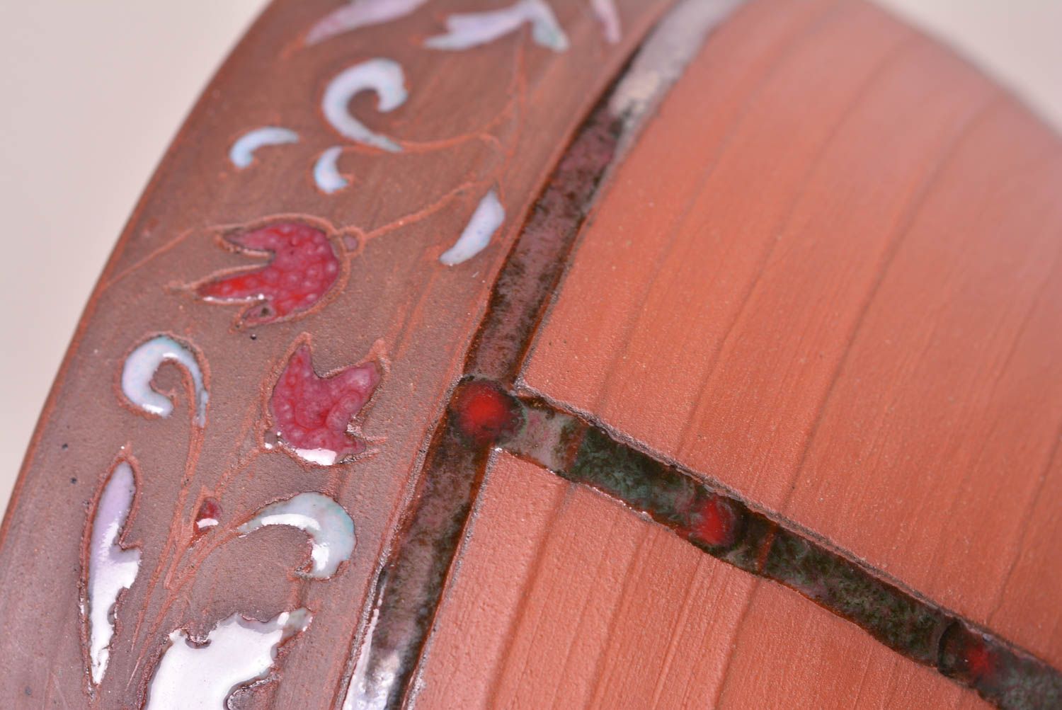 Cuenco de cerámica hecho a mano pintado vasija de barro utensilio de cocina foto 5