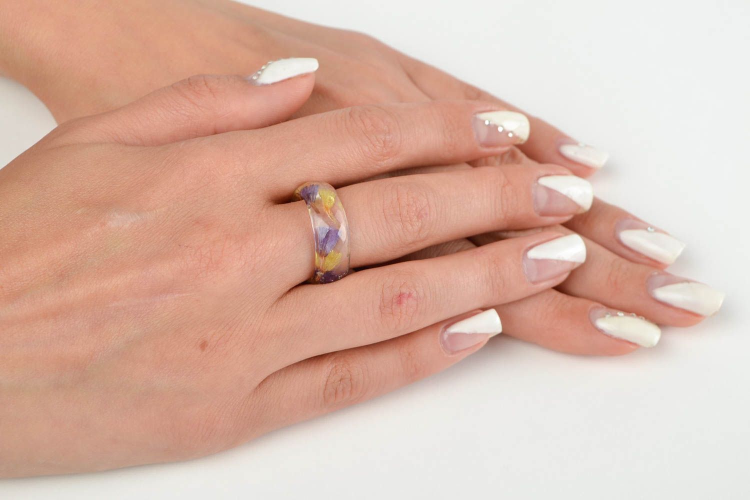 Кольцо с цветами перстень ручной работы красивое кольцо оригинальное нежное фото 2