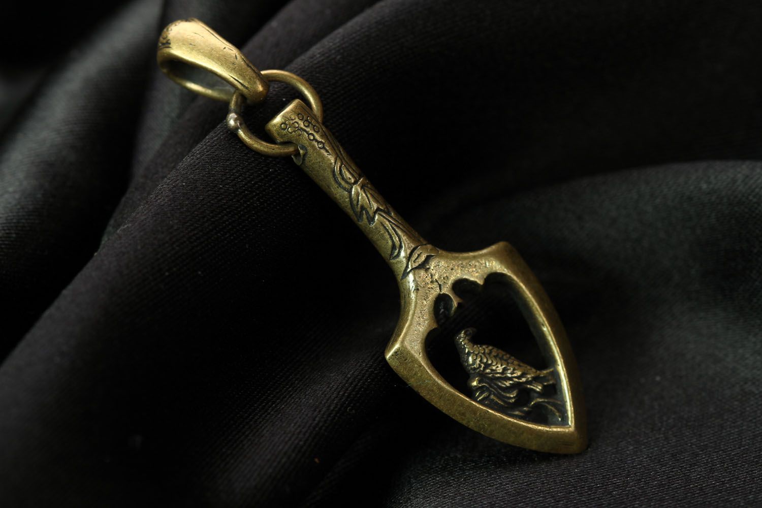 Homemade bronze pendant Arrow and Falcon photo 1