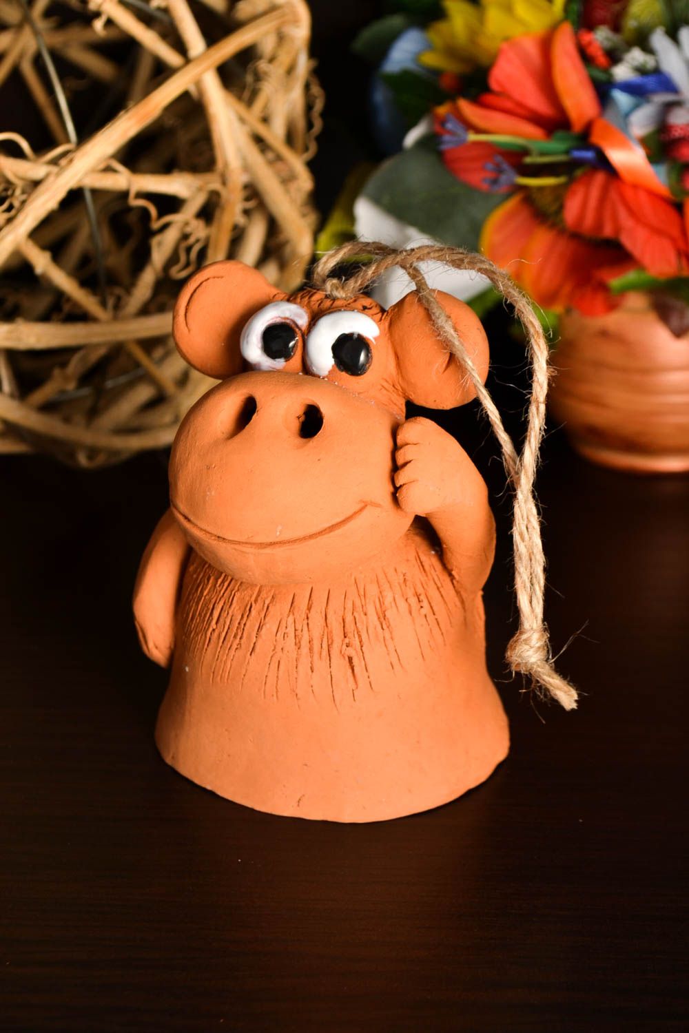Handmade ceramic bell miniature animals home decoration decorative use only photo 1