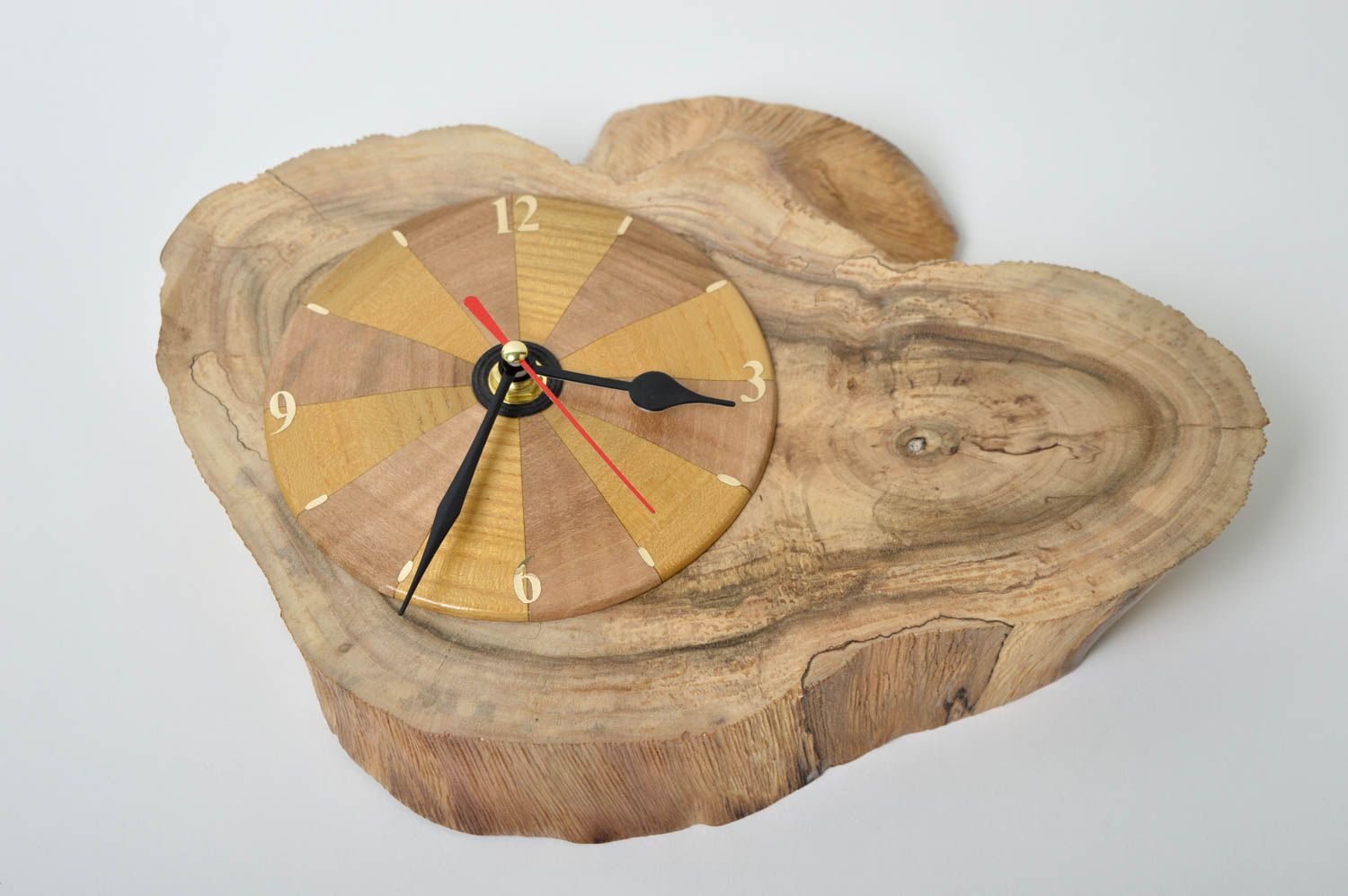 Reloj de pared hecho a mano de madera regalo original elemento decorativo  foto 2