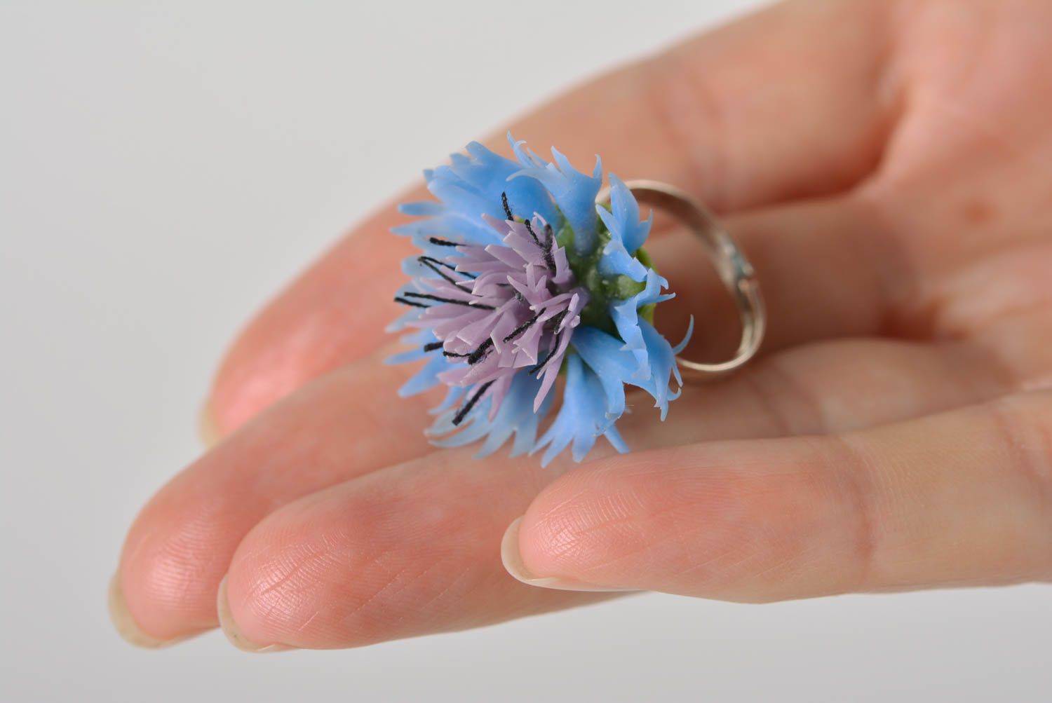 Blumen Schmuck Set handmade aus Polymer Ton schöne Ohrringe und Ring für Frauen foto 2