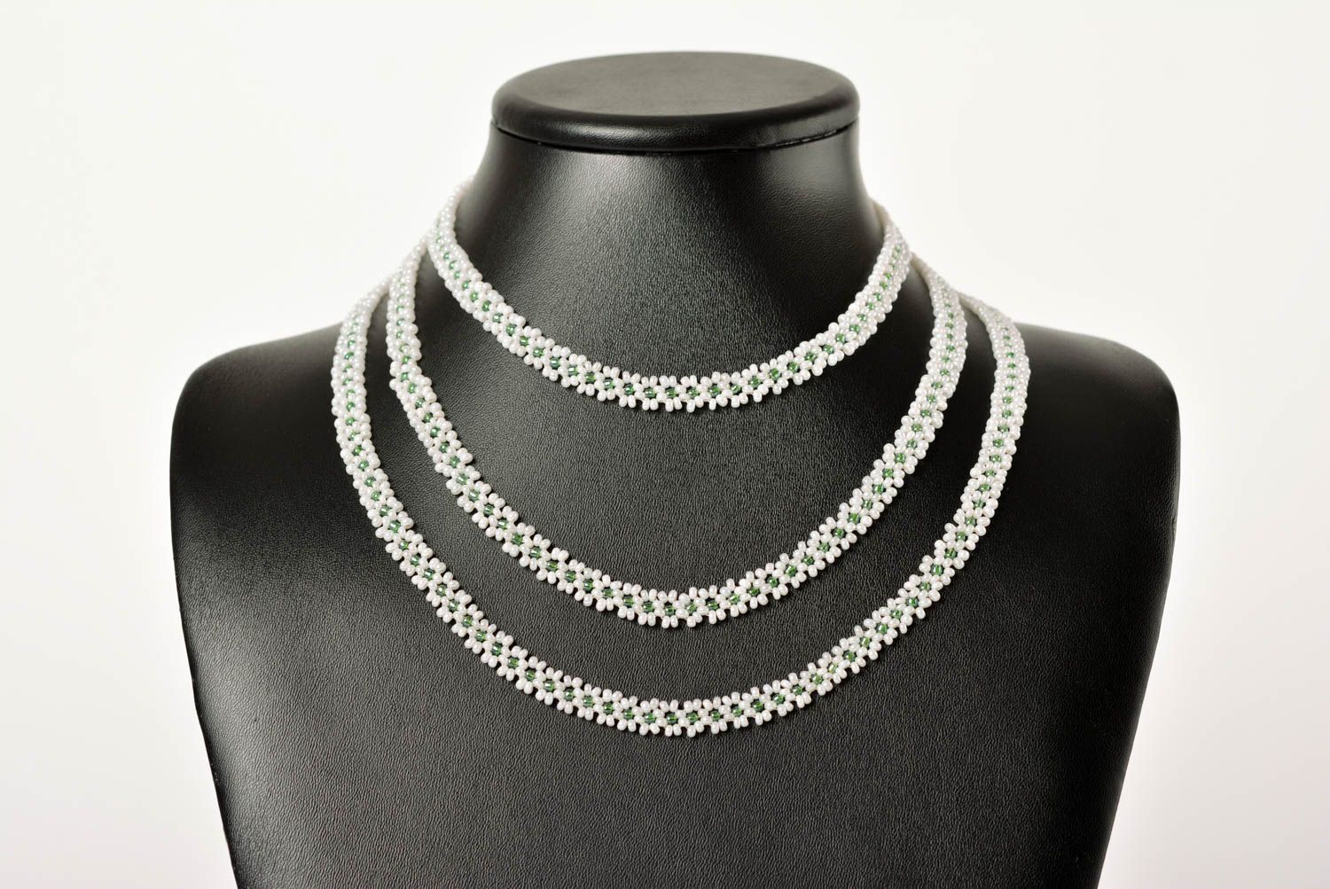 Long handmade beaded necklace woven bead necklace beautiful jewellery ideas photo 2