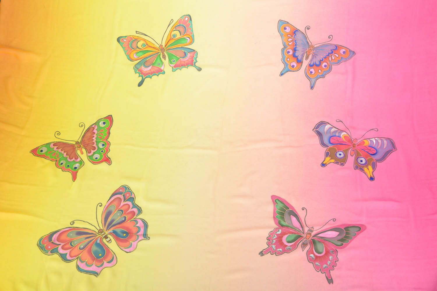 Paréo multicolore en mousseline fait main Papillons photo 1