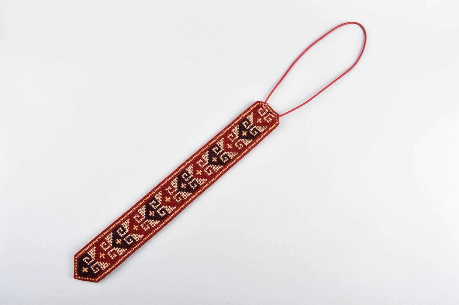 Beautiful handmade fabric tie modern embroidery elegant tie unisex gift ideas photo 1