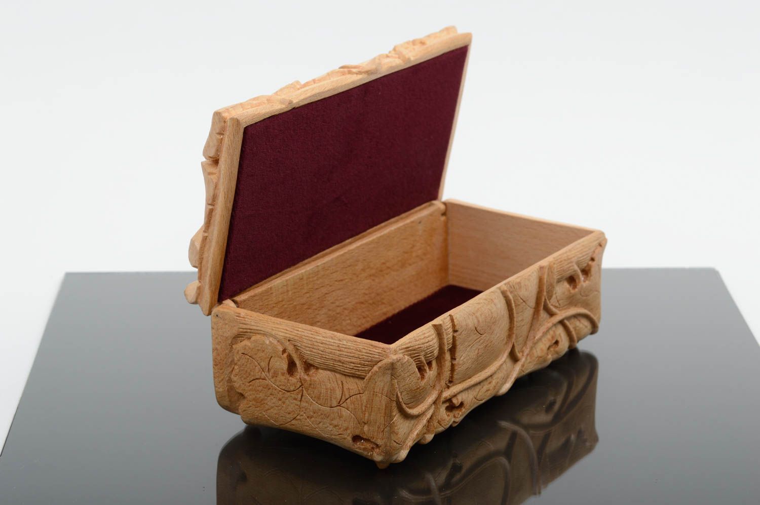 Boîte à bijoux fait main Coffret à bijoux Décoration maison tissu bois photo 2