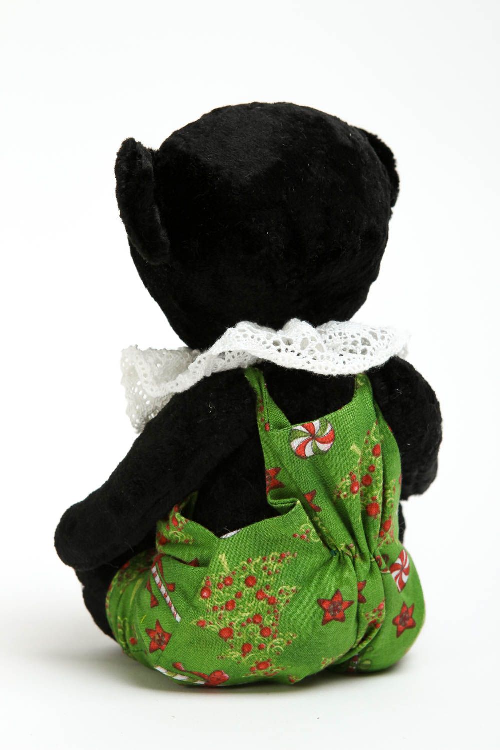 Jouet enfant ourson Peluche faite main noire en combinaison Cadeau original photo 4