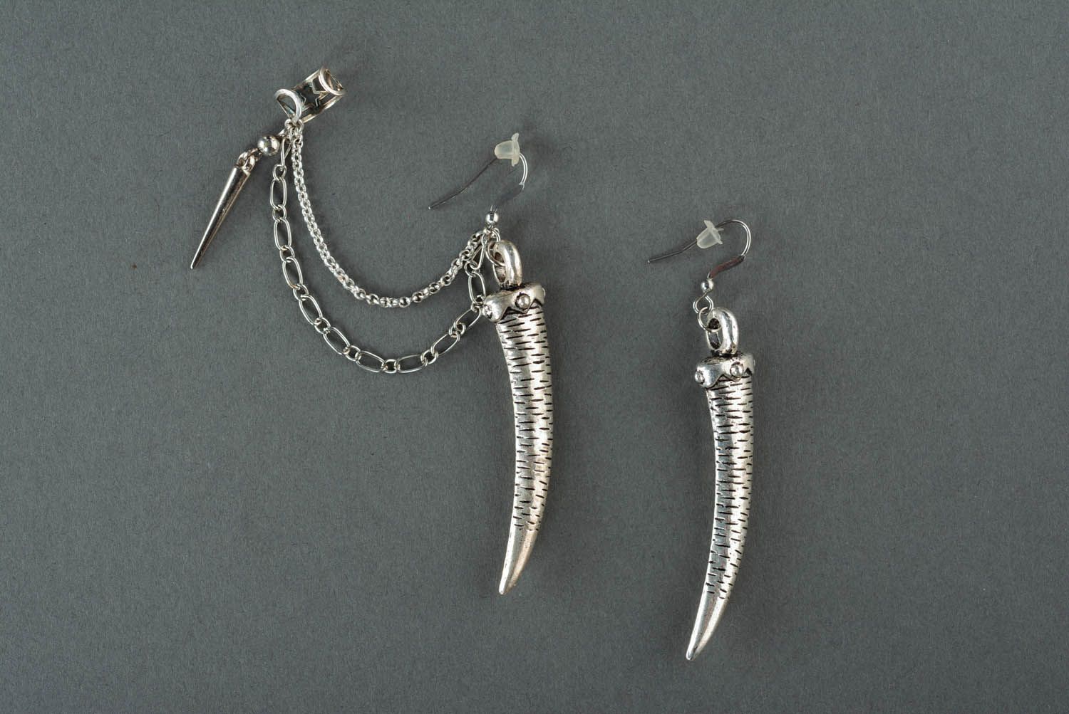 Metal cuff earrings Cornucopia photo 2