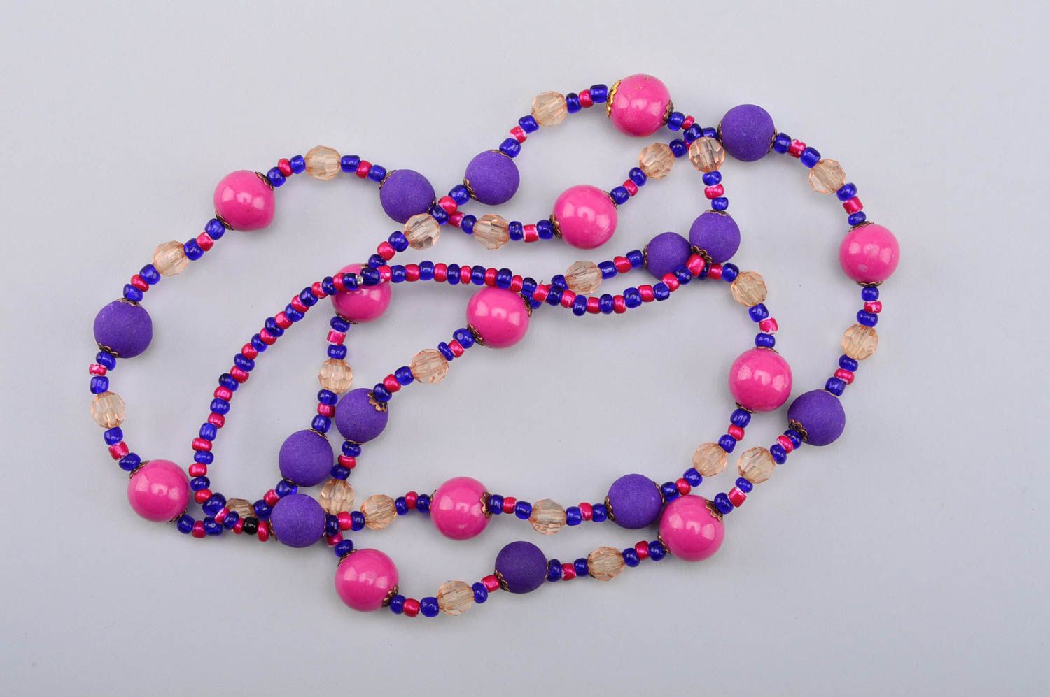 Stylish handmade bead necklace plastic necklace beaded necklace for girls photo 5