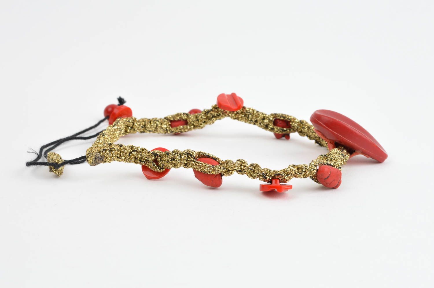 Handmade Halskette für Frauen Rocailles Kette Frauen Accessoire rotes Gold foto 2