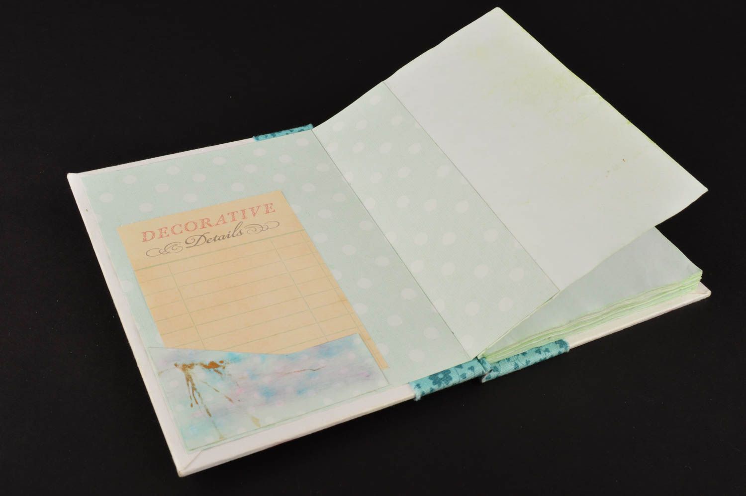 Carnet de notes fait main Cahier de notes bleu design romantique Cadeau femme photo 3