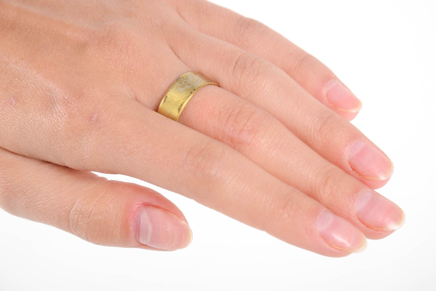 Медное изящное кольцо ручной работы кольцо из меди женский перстень стильный фото 2