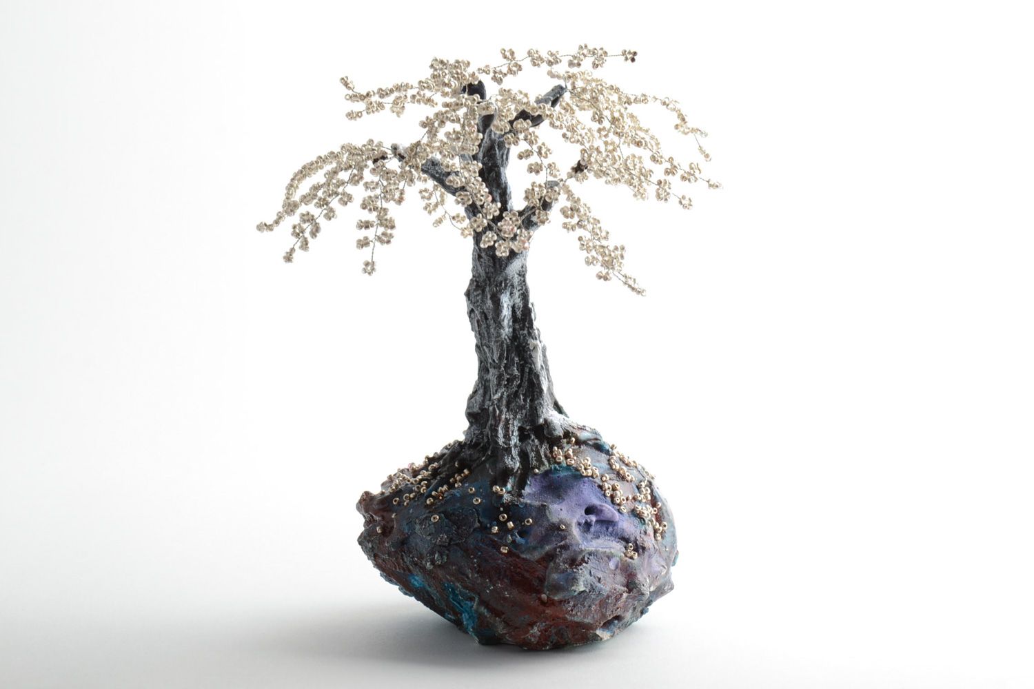 Handgemachter lackierter dekorativer Interieur Baum aus Glasperlen für Dekoration foto 2
