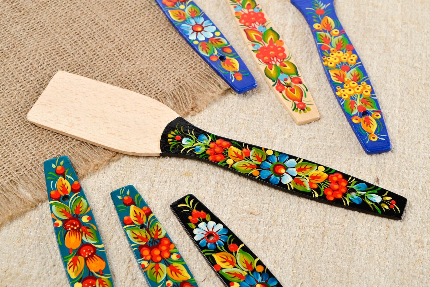 Handmade kitchen utensils wooden spatula decorative spatula cooking tools photo 1