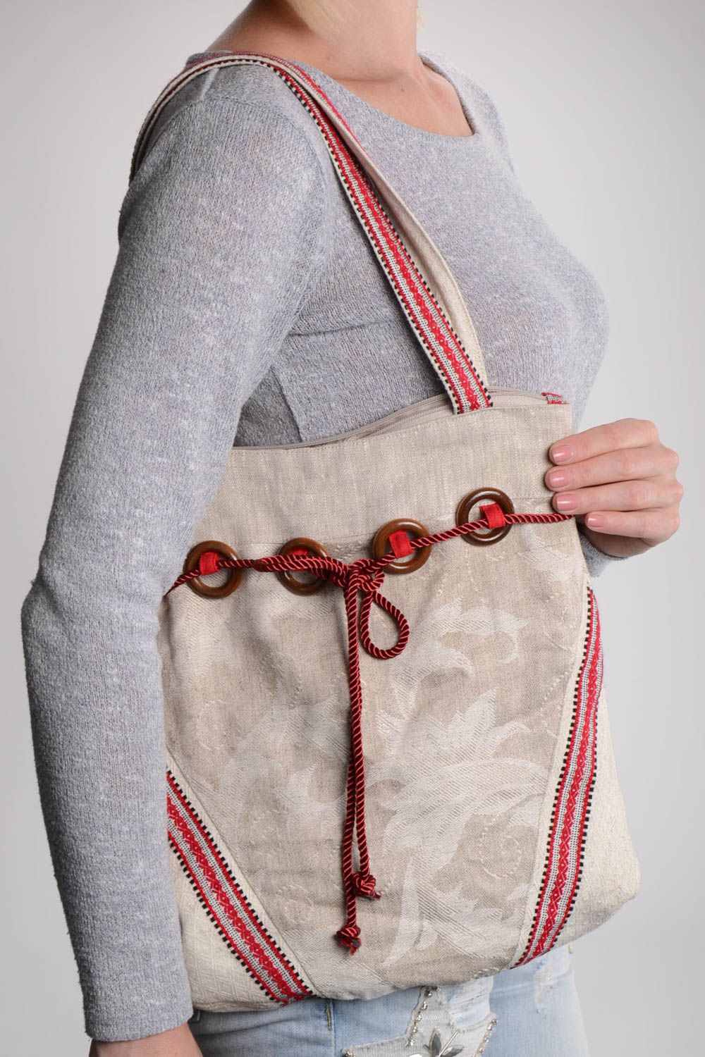 Bolso de tela hecho a mano grande de verano accesorio de moda regalo para mujer foto 1