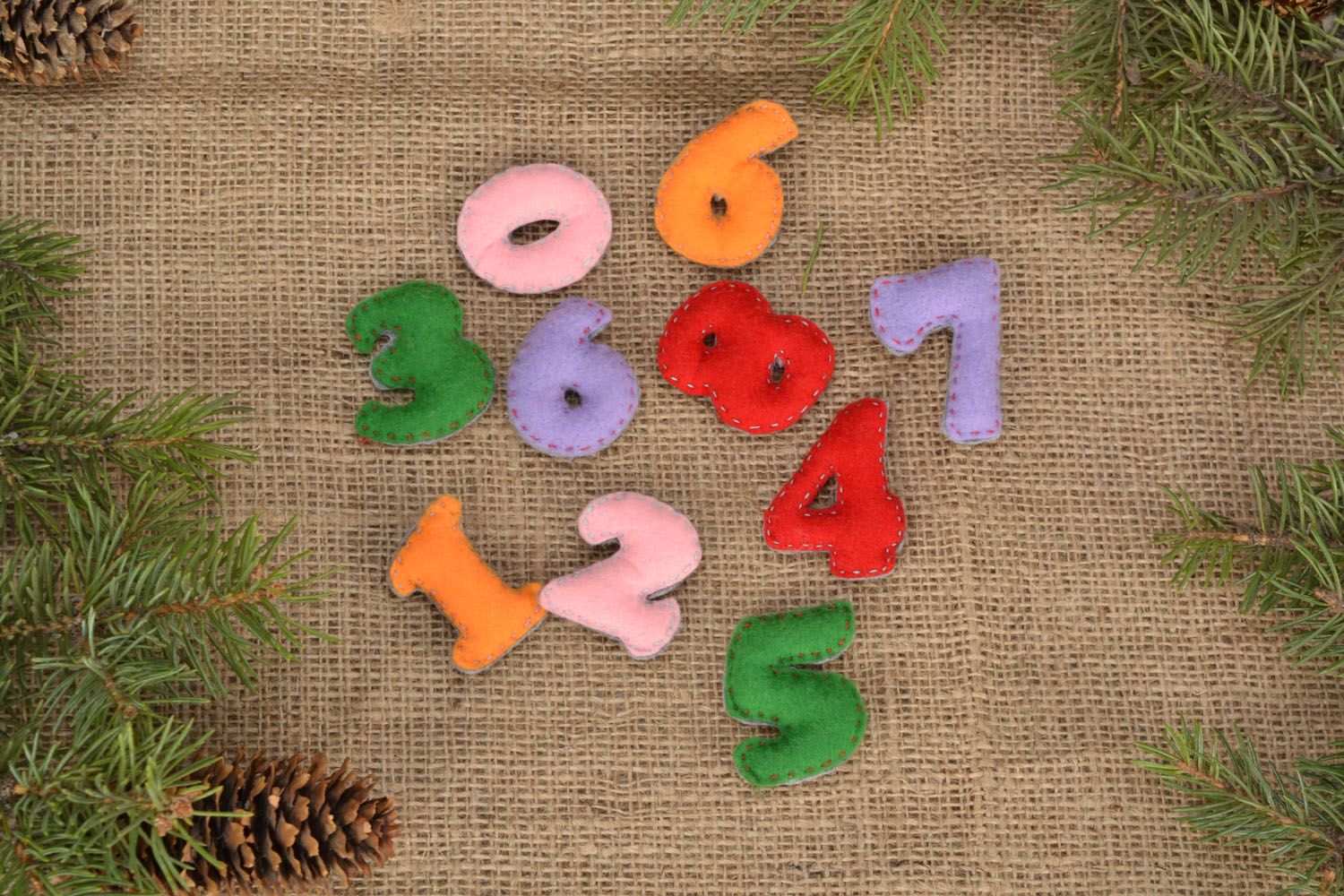 Soft numbers made of felt photo 1