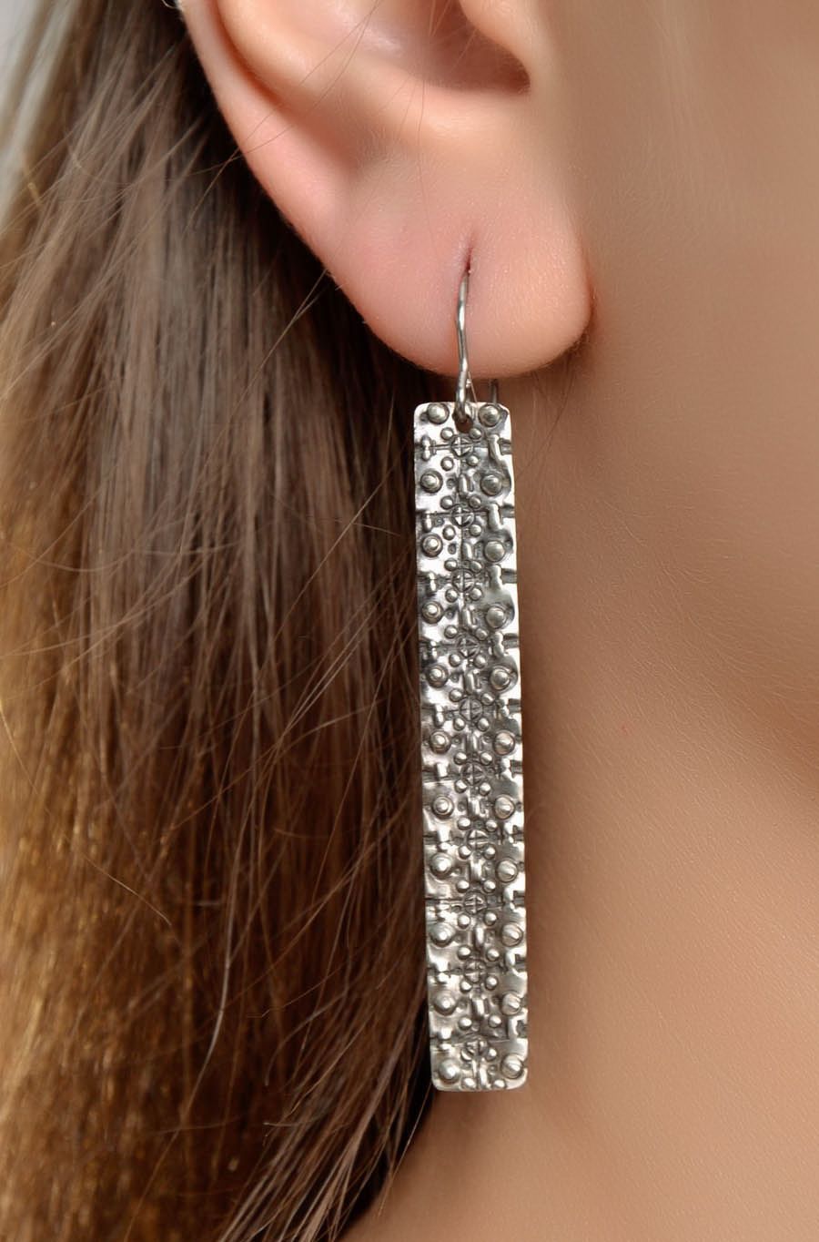 Hängende Ohrringe aus Kupfernickel foto 4