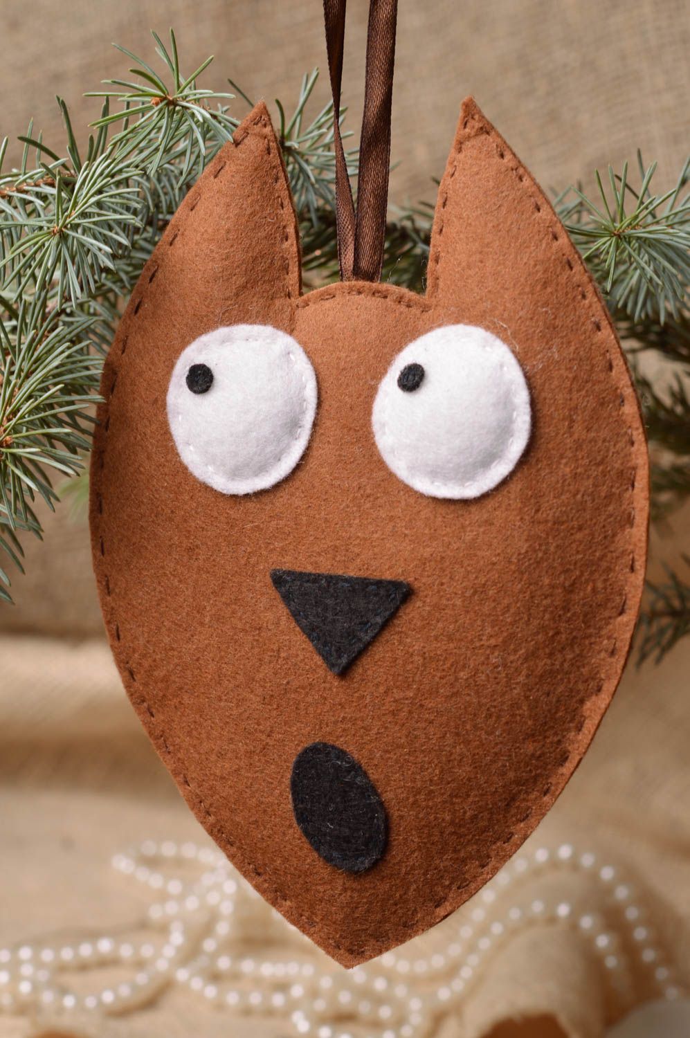 Handmade Deko Geschenk Deko Hänger Spielzeug Katze aus Fleece originell foto 1