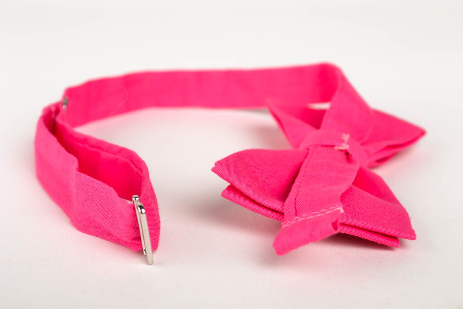 Corbata de lazo artesanal pajarita moderna rosa fucsia accesorio unisex foto 3