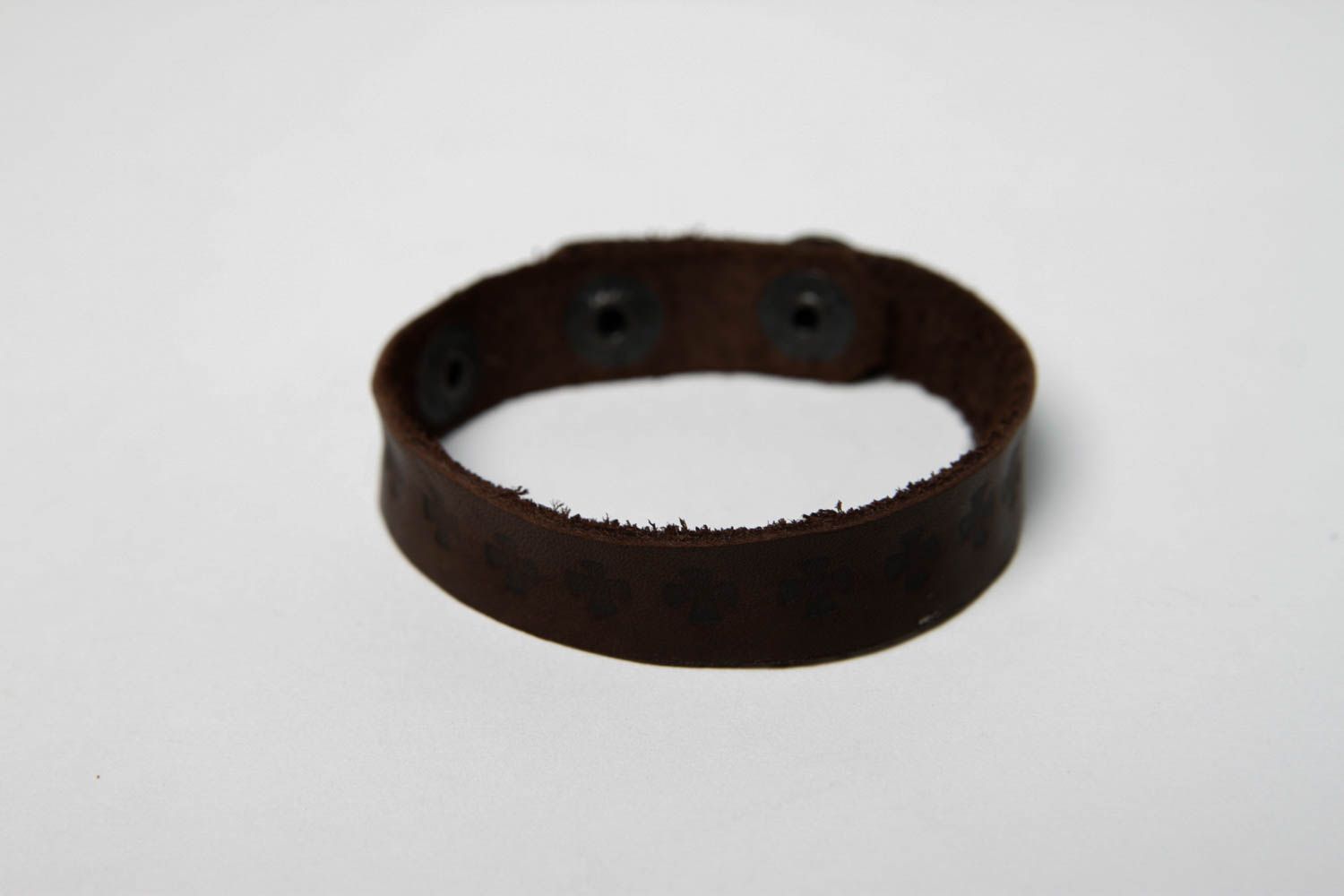Bracelet cuir Bijou fait main Accessoire tendance marron foncé design original photo 3