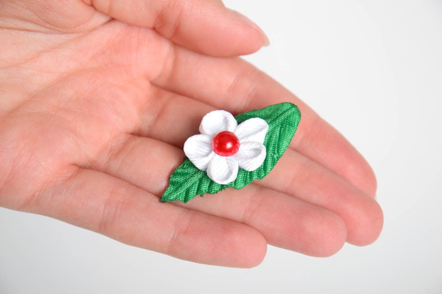 Beautiful handmade flower barrette hair clip kanzashi flower gifts for her photo 3