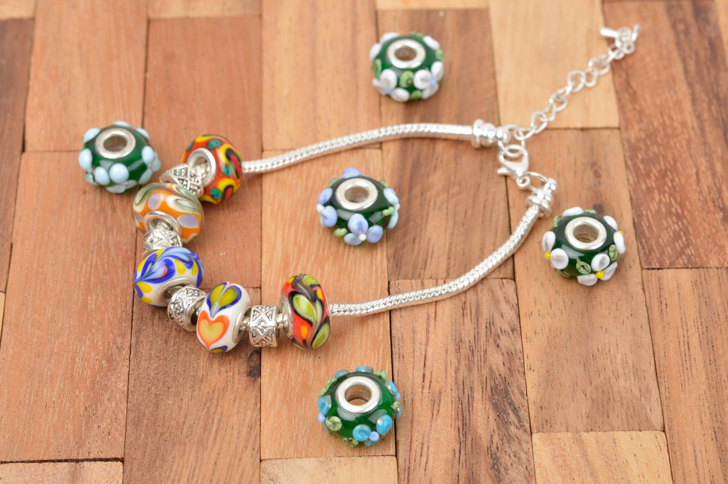 Bright handmade glass bracelet beaded bracelet handmade jewellery gifts for her photo 1