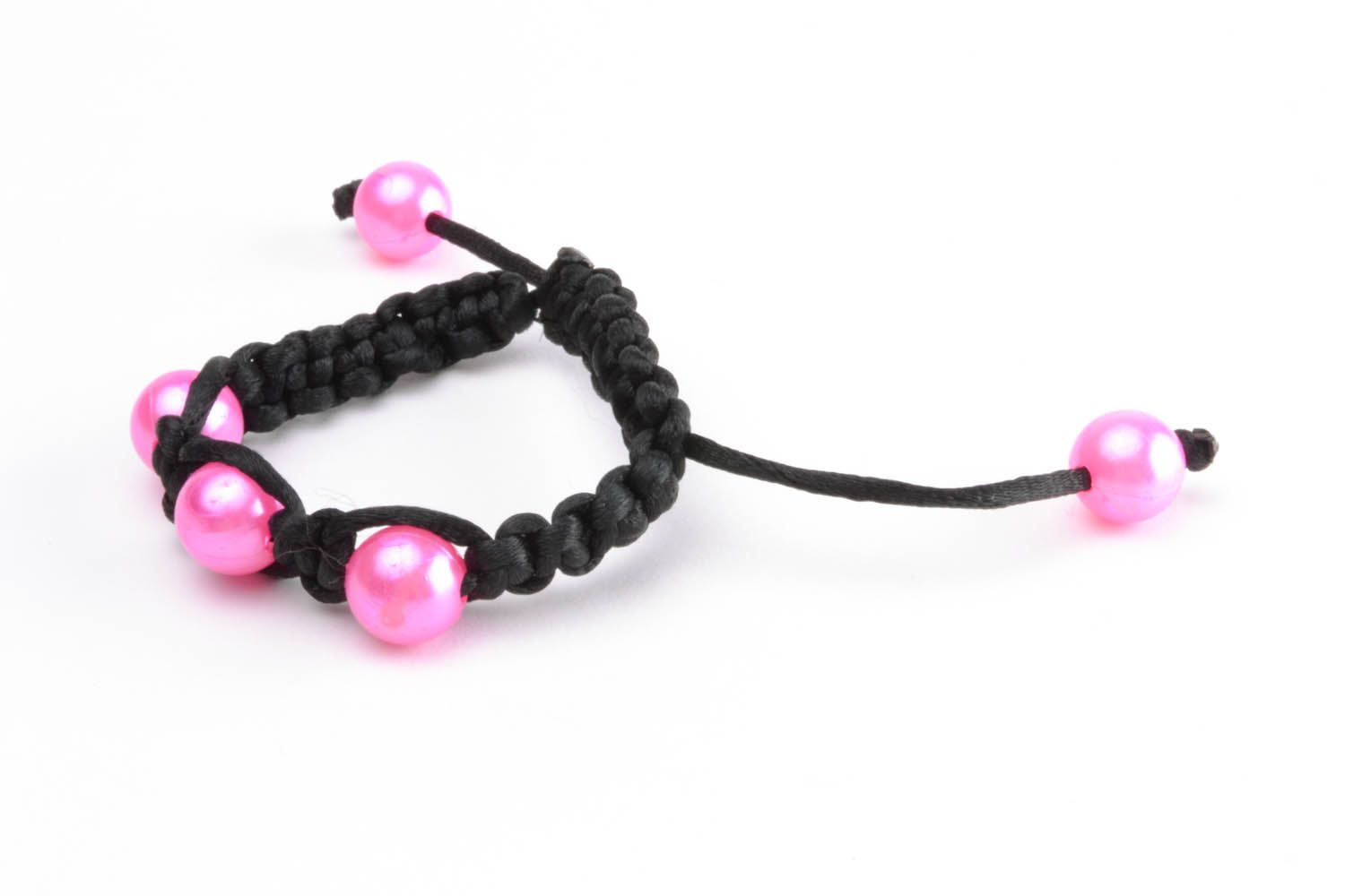 Bracelet with pink beads  photo 3