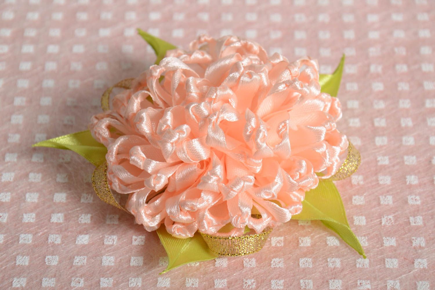 Handmade Haarspange Blume Damen Modeschmuck Accessoire für Haare Mohnblume rosa  foto 1