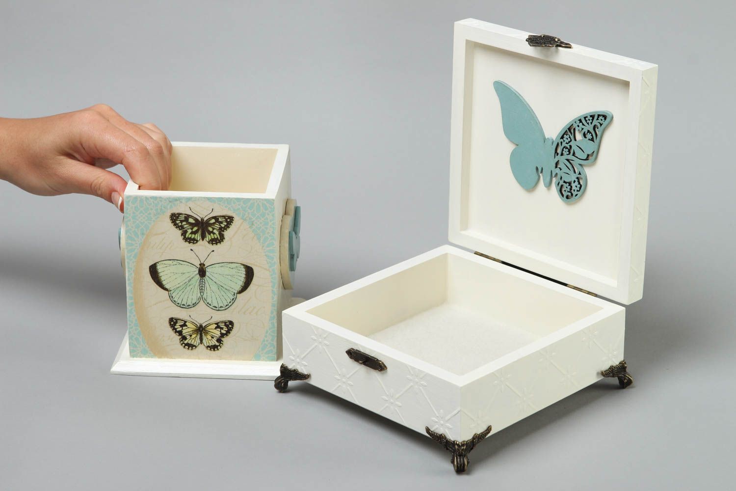 Cajas decorativas hechas a mano para casa joyeros de maderas regalo original foto 5