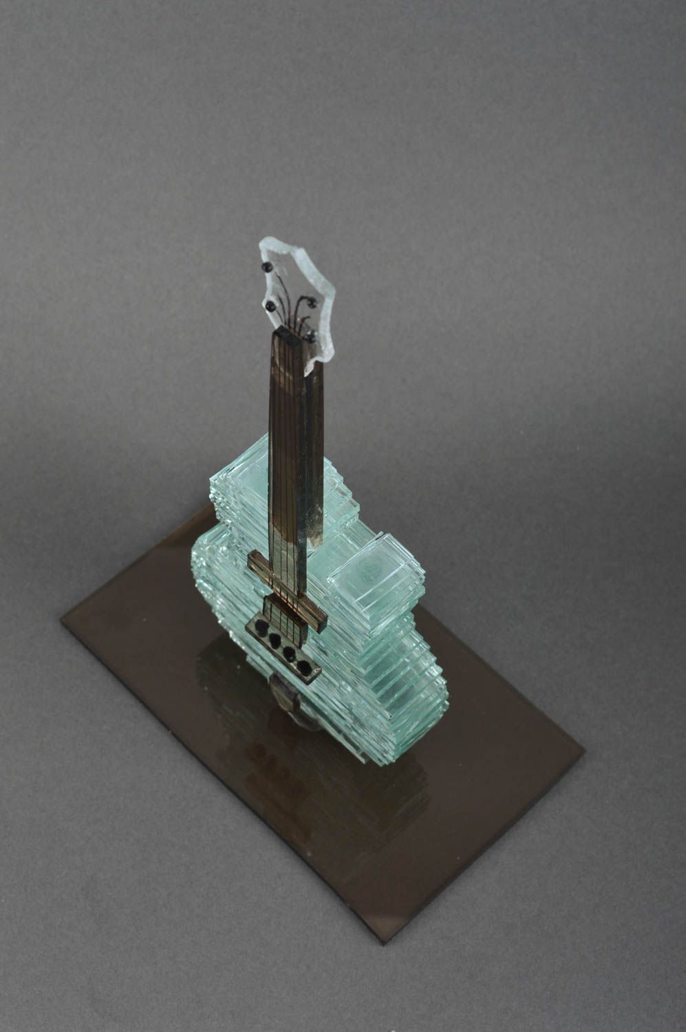 Glas Deko handmade Figur aus Glas Gitarre Miniatur Figur für Interieur schön foto 5