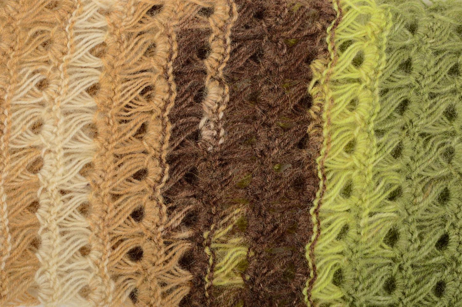 Bufanda original verde y marrón hecha a mano ropa de mujer accesorio de moda  foto 3