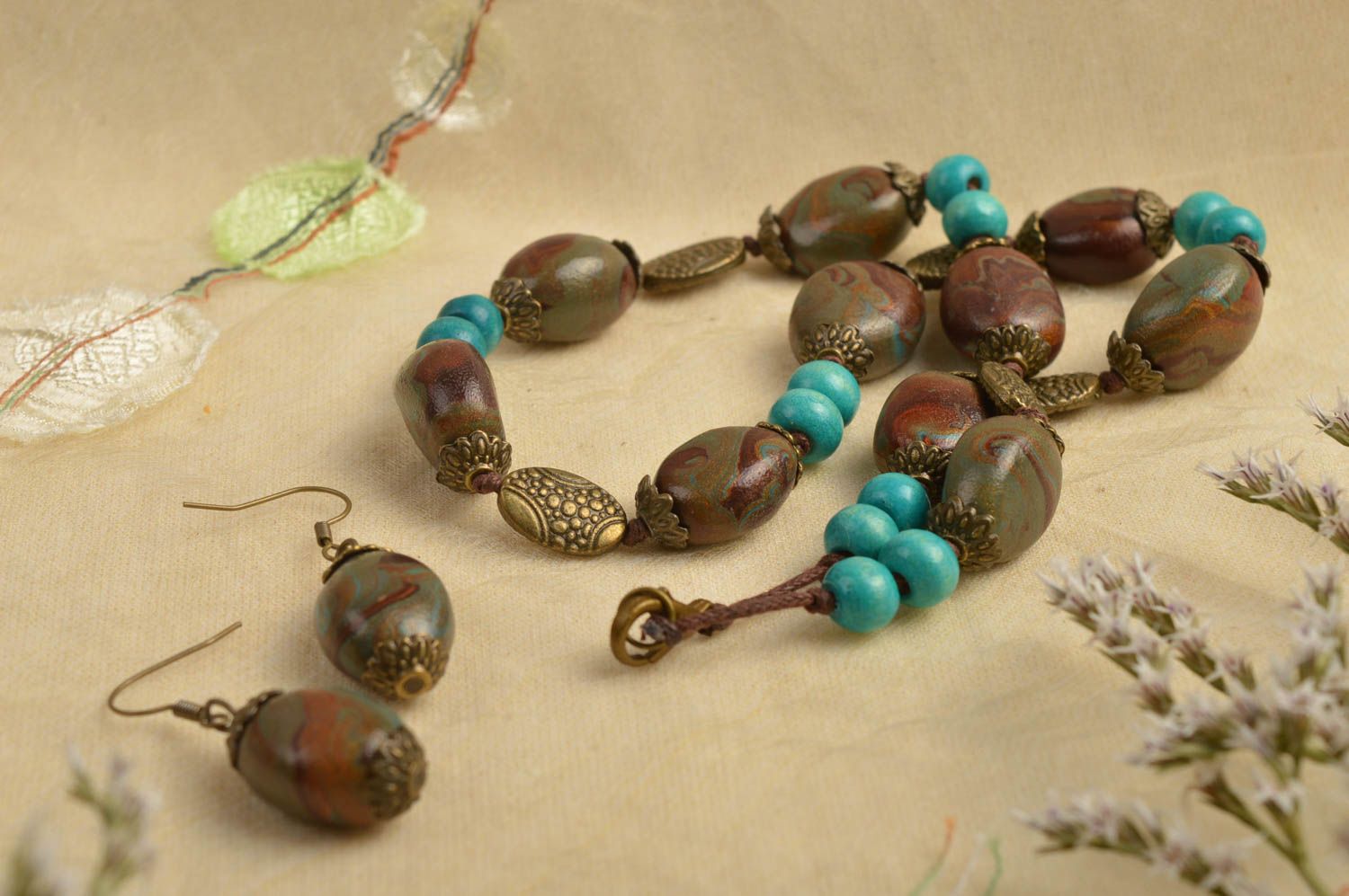 Handmade accessories polymer clay earrings polymer clay bead fashion jewelry photo 1