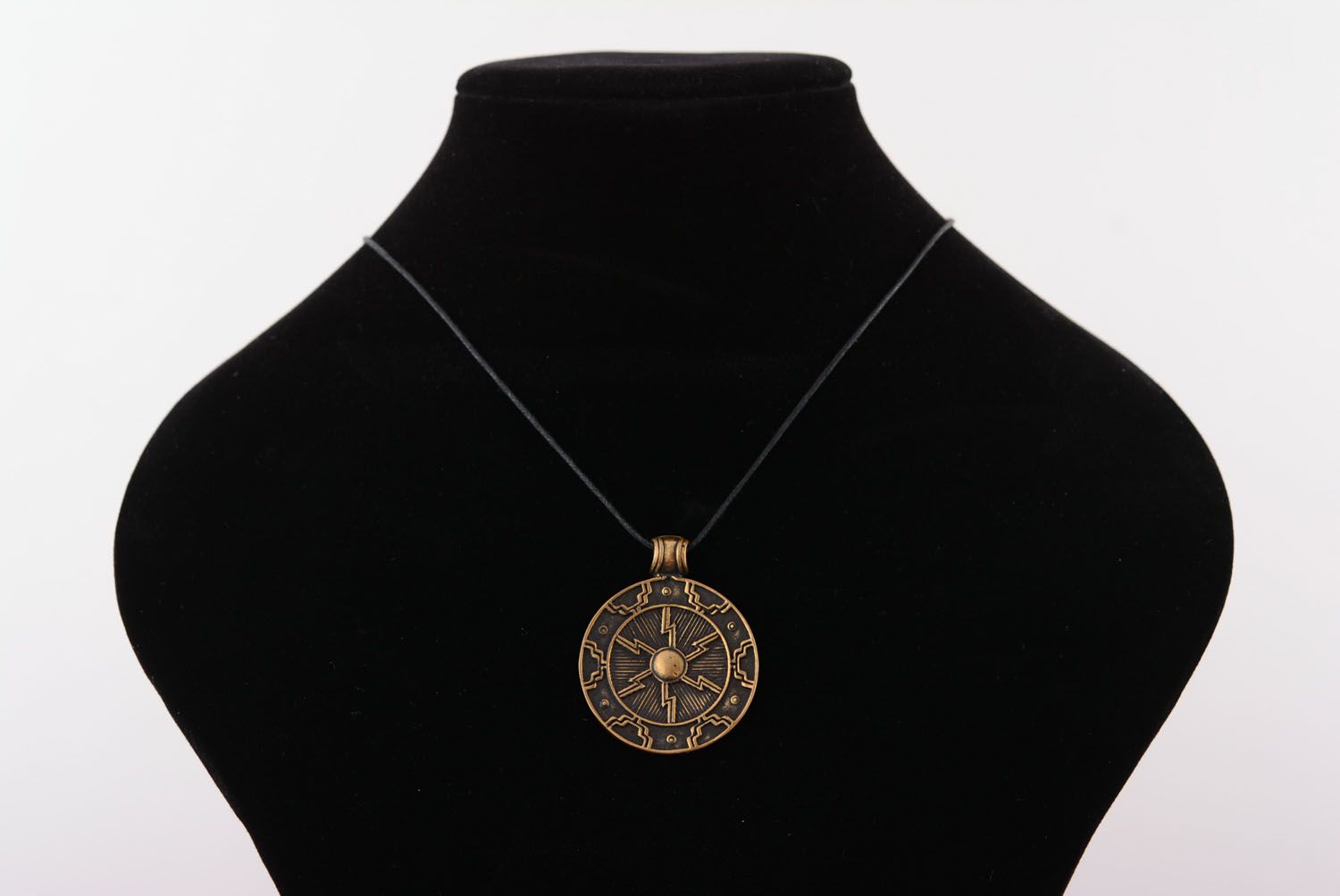 Bronze pendant Shield of Perun photo 5