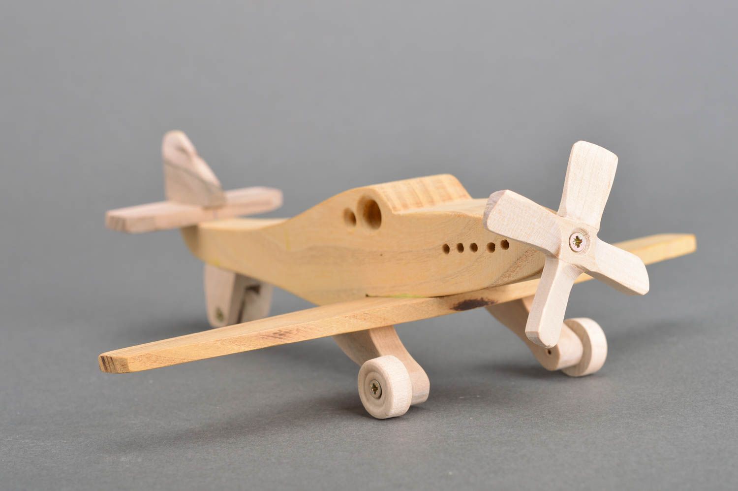 Avión de juguete de madera ecológico original hecho a mano para niños Mustang foto 5