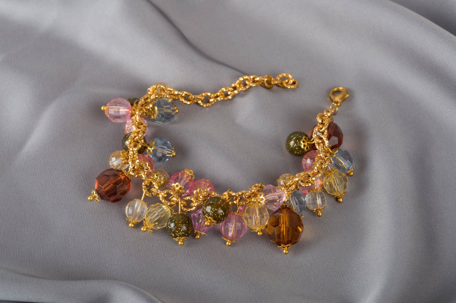 Crystal plastic beads charm bracelet for girls photo 1