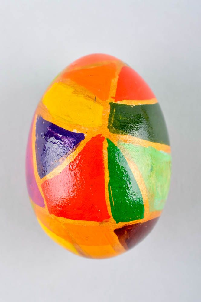 Unusual handmade Easter egg painted wooden Easter egg home decoration gift ideas photo 2