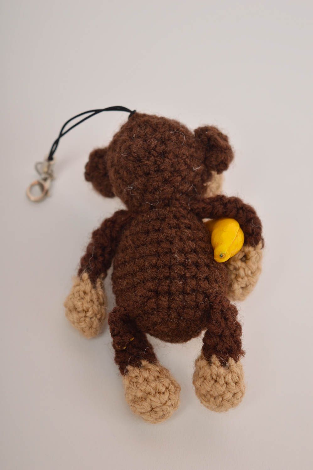 Handmade Kuscheltier Affe Anhänger für Schlüssel gehäkeltes Spielzeug klein foto 3