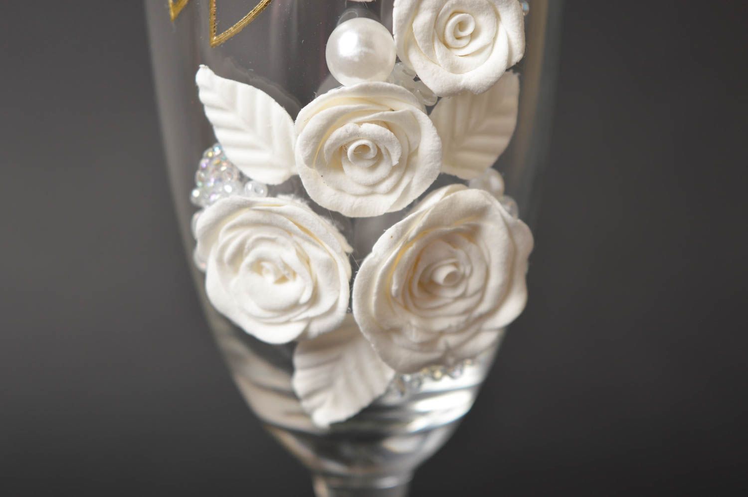 Copas de cristal decoradas hechas a mano accesorios de boda decoración de mesa foto 5