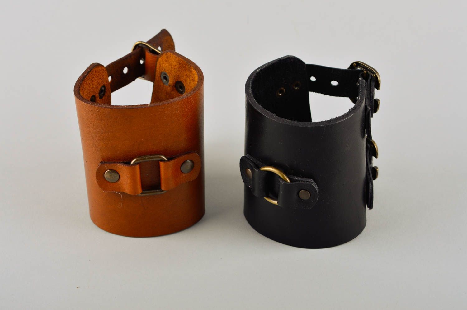 Unusual handmade leather bracelet fashion accessories unisex jewelry designs photo 2