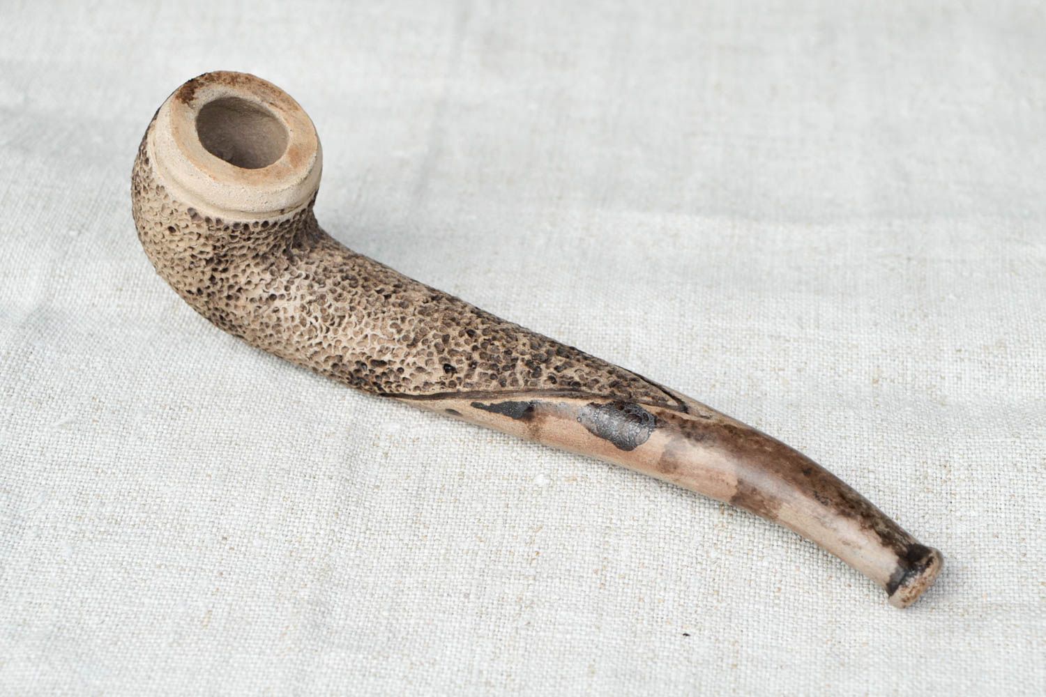 Pipa para tabaco de barro hecha a mano accesorio para fumar decoración de casa foto 4