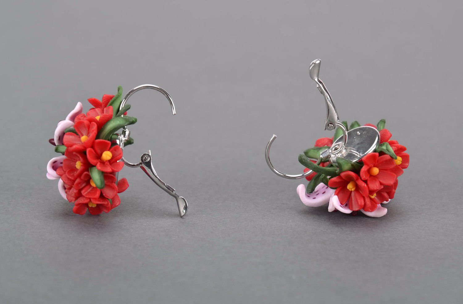 Handmade earrings made from polymer clay photo 4