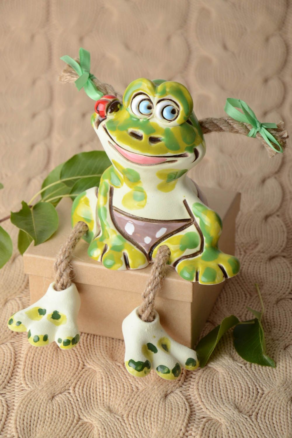 Keramik Handarbeit Spardose Frosch Geschenk Idee lustige Sparbüchse Souvenir foto 1
