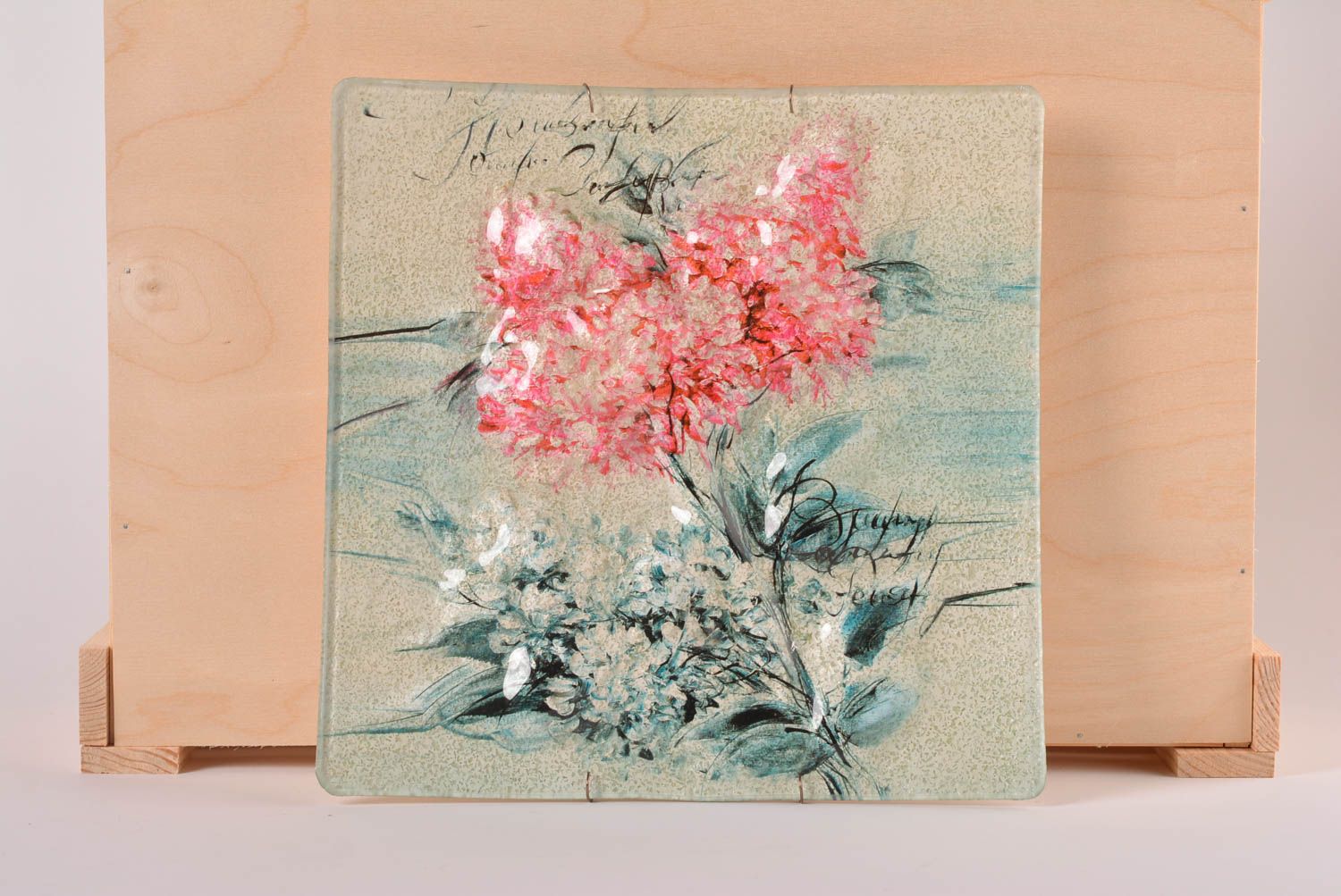 Handmade wall panel glass art decorative wall plate decorative use only photo 1