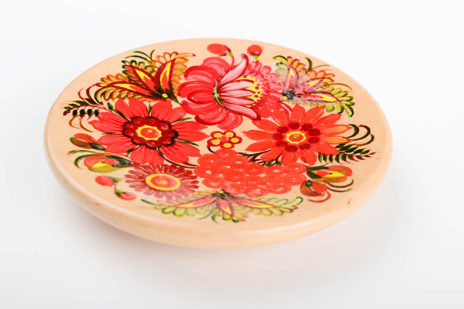 Assiette décorative fait main Décoration en bois florale design Vaisselle déco photo 3