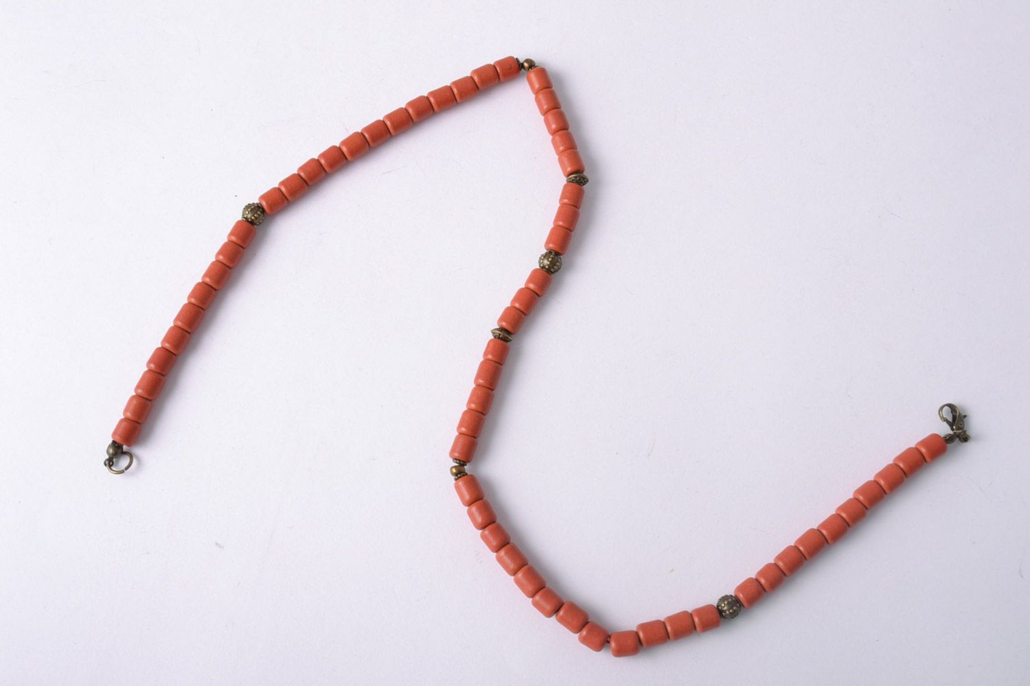 Handgemachte dünne Ethno Halskette aus Keramik in Braun für stilvollen Look foto 5