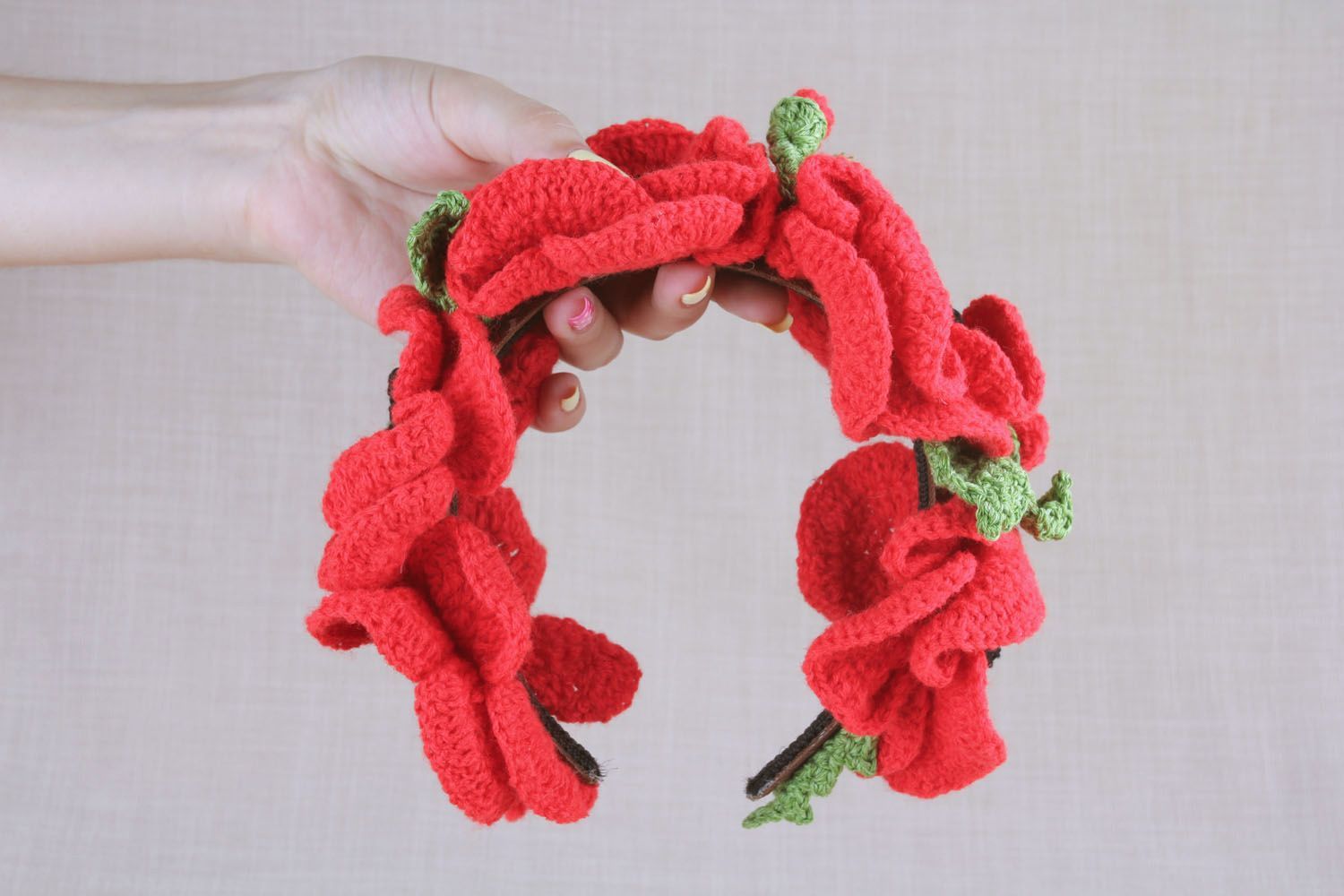 Handmade crocheted headband photo 5