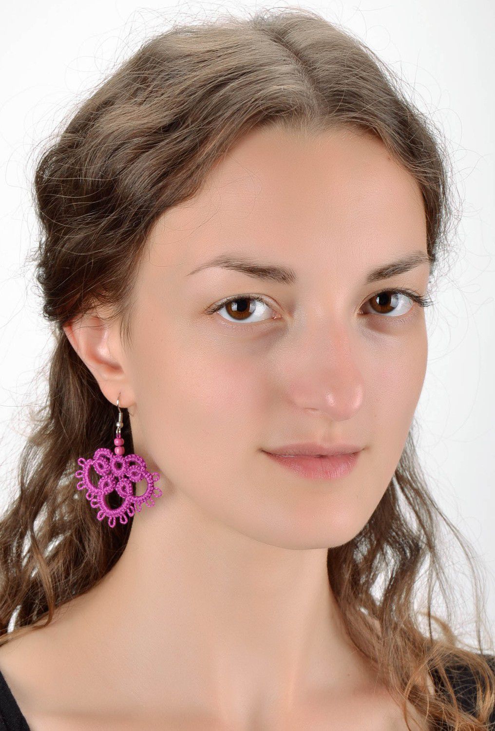 Handmade lace earrings photo 5