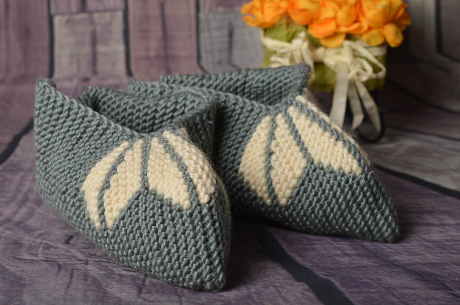 Handmade slippers warm woolen slippers for home stylish accessories for boys photo 1
